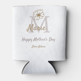 simple minimal mother's day monogram golden gray f dosenkühler