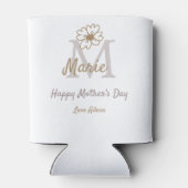 simple minimal mother's day monogram golden gray f dosenkühler (Rückseite)
