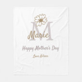 simple minimal mother's day monogram golden gray f fleecedecke (Vorderseite)