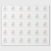 simple minimal mother's day monogram golden gray f geschenkpapier (Flach)