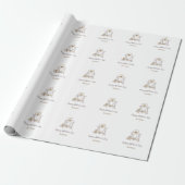 simple minimal mother's day monogram golden gray f geschenkpapier (Ungerollt)