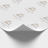 simple minimal mother's day monogram golden gray f geschenkpapier (Ecke)