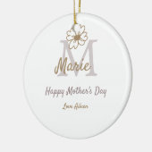 simple minimal mother's day monogram golden gray f keramik ornament (Links)