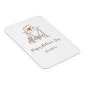 simple minimal mother's day monogram golden gray f magnet (Rechte Seite)
