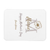 simple minimal mother's day monogram golden gray f magnet (Horizontal)