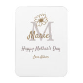 simple minimal mother's day monogram golden gray f magnet (Vertikal)