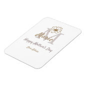 simple minimal mother's day monogram golden gray f magnet (Linke Seite)