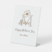 simple minimal mother's day monogram golden gray f sockelschild (Vorderseite)