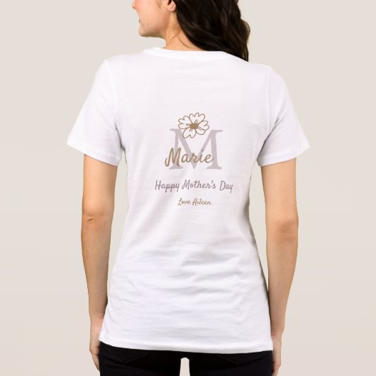 simple minimal mother's day monogram golden gray f Tri-Blend shirt (Rückseite)