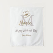 simple minimal mother's day monogram golden gray f wandteppich (Vorderseite)