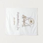 simple minimal mother's day monogram golden gray f wandteppich (Vorderseite (Horizontal))