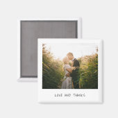 Simple Minimal Photo Modern Wedding Magnet (Vorderseite/Rückseite)