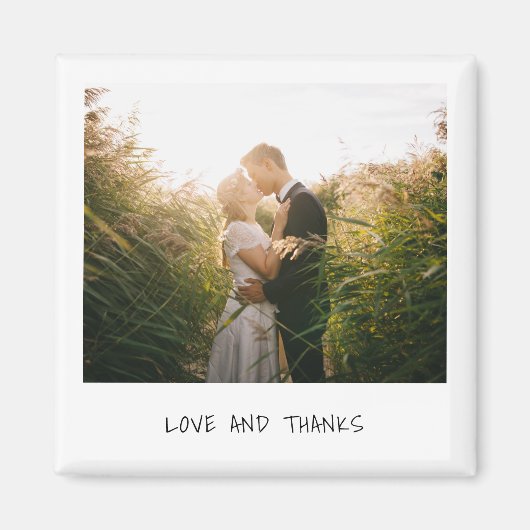 Simple Minimal Photo Modern Wedding Magnet (Vorne)