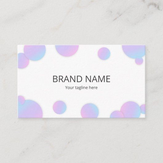 Simple Minimal Pink Blue Purple Gradient Dot Frame Visitenkarte (Vorderseite)