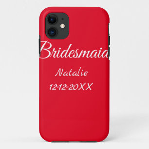 Simple minimal pink bridesmaid add name year text Case-Mate iPhone hülle