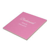 Simple minimal pink bridesmaid add name year text fliese (Seite)