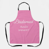 Simple minimal pink bridesmaid add name year text 