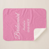 Simple minimal pink bridesmaid add name year text sherpadecke (Vorderseite (Horizontal))