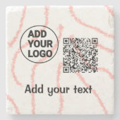 Simple minimal q r code add logo scan code name t steinuntersetzer (Vorderseite)