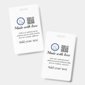 Simple minimal q r code add logo scan code name te ausweis (Front & Back)