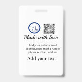 Simple minimal q r code add logo scan code name te ausweis (Back)