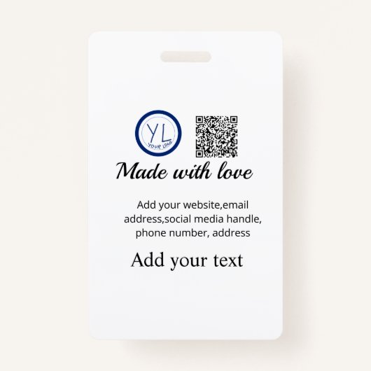 Simple minimal q r code add logo scan code name te ausweis (Vorderseite)