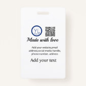 Simple minimal q r code add logo scan code name te ausweis (Rückseite)