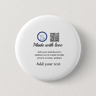 Simple minimal q r code add logo scan code name te button