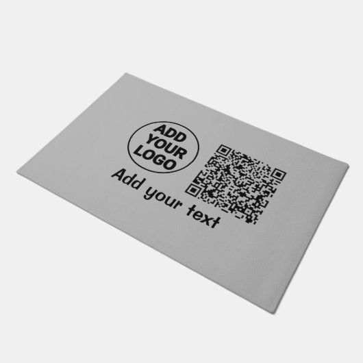 Simple minimal q r code add logo scan code name te fußmatte (Schrägansicht)