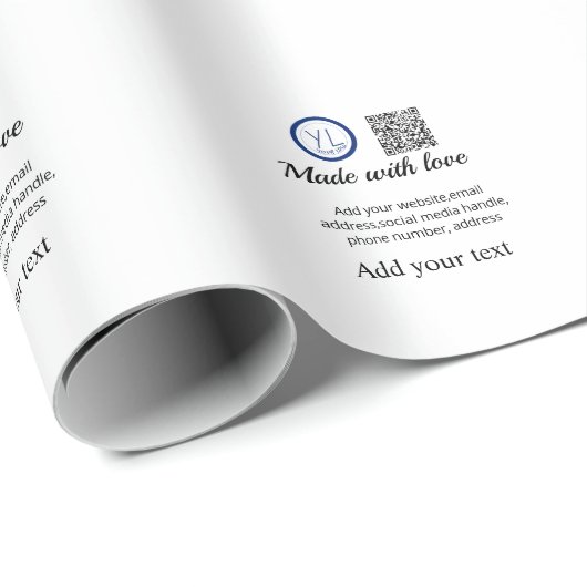 Simple minimal q r code add logo scan code name te geschenkpapier (Rolleneckpunkt)