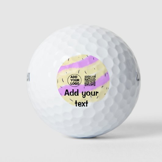 Simple minimal q r code add logo scan code name te golfball (Vorderseite)