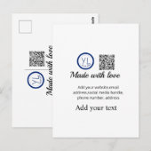 Simple minimal q r code add logo scan code name te postkarte (Vorne/Hinten)