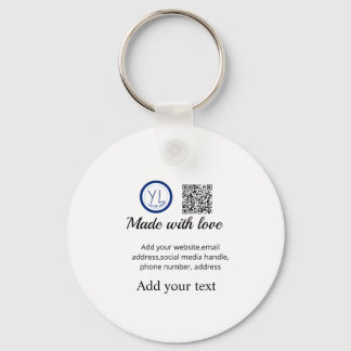 Simple minimal q r code add logo scan code name te schlüsselanhänger