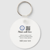 Simple minimal q r code add logo scan code name te schlüsselanhänger (Rückseite)