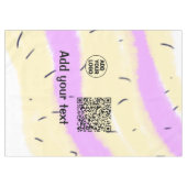 Simple minimal q r code add logo scan code name te tischdecke (Vorderseite (Horizontal))
