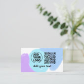 Simple minimal q r code add logo scan code name te visitenkarte (Stehend Vorderseite)