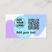 Simple minimal q r code add logo scan code name te visitenkarte (Rückseite)