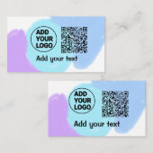 Simple minimal q r code add logo scan code name te visitenkarte (Vorne/Hinten)