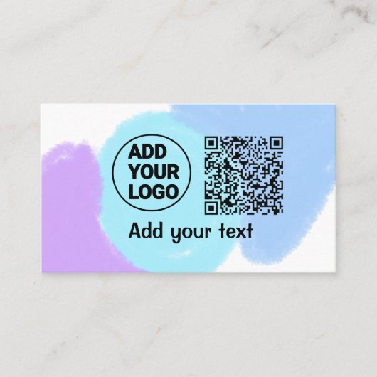 Simple minimal q r code add logo scan code name te visitenkarte (Vorderseite)