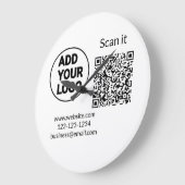 Simple minimal q r code add logo scan code name we große wanduhr (Winkel)