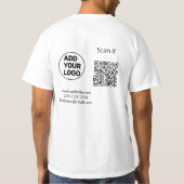 Simple minimal q r code add logo scan code name we T-Shirt (Rückseite)