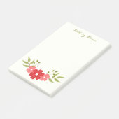 Simple Minimal Red & Pink Classy Elegant Floral Post-it Klebezettel (angewinkelt)