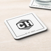 Simple Minimal retro monogram initials Wedding Getränkeuntersetzer (Linke Seite)