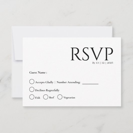 Simple minimal rsvp card einladung (Vorderseite)
