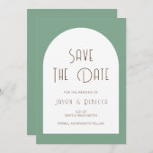 Simple Minimal Sage Green Save The Date Wedding Einladung (Vorne/Hinten)