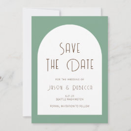 Simple Minimal Sage Green Save The Date Wedding Einladung