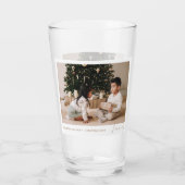 Simple Minimal Script Family Photo Holiday Glas (Rückseite)