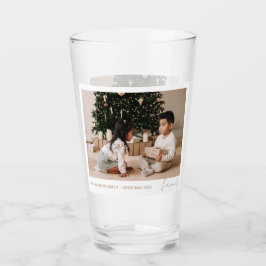 Simple Minimal Script Family Photo Holiday Glas