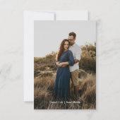 Simple Minimal Script Wedding Dankeskarte (Rückseite)