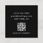 Simple Minimal Typography Black Quadratische Visitenkarte (Rückseite)